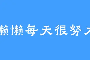 懒懒每天很努力