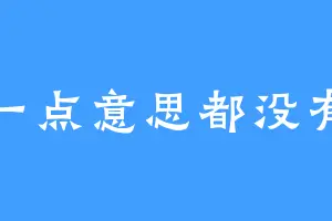 一点意思都没有