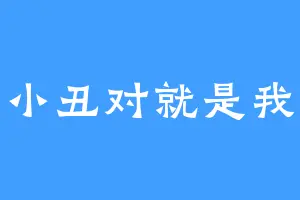 小丑对就是我