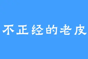 不正经的老皮