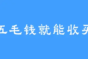 五毛钱就能收买