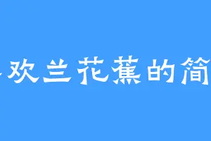 喜欢兰花蕉的简自