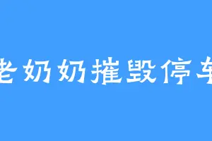 著老奶奶摧毁停车场
