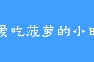 爱吃菠萝的小田