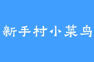 新手村小菜鸟