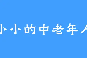 小小的中老年人