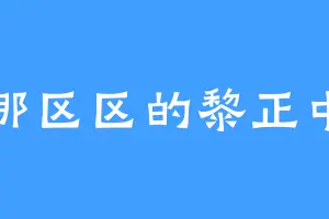 那区区的黎正中