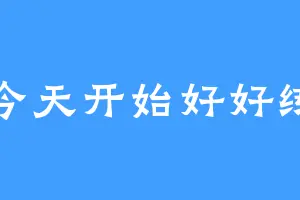 从今天开始好好练字