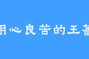 用心良苦的王蔷