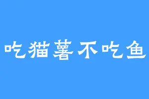 吃猫薯不吃鱼