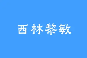 西林黎敏