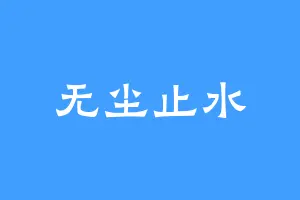 无尘止水