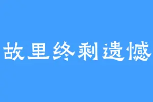 故里终剩遗憾