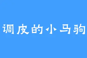 调皮的小马驹