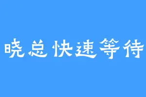 晓总快速等待