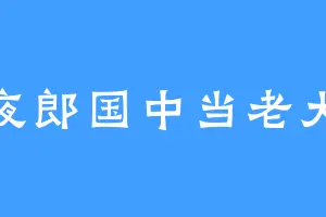 夜郎国中当老大