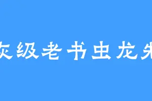 骨灰级老书虫龙先生