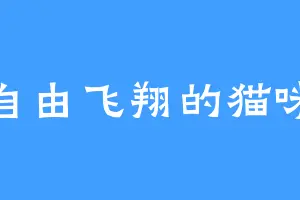自由飞翔的猫咪